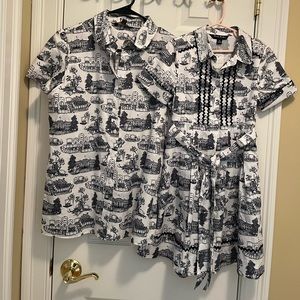 Mommy and daughter matching shirt & dress